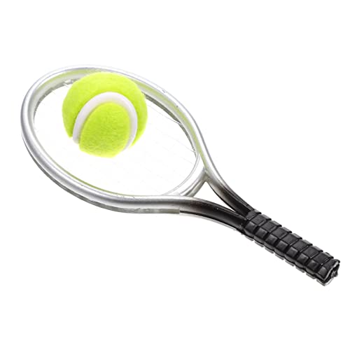Garneck 1 Satz Puppenhaus-tennisschläger Miniaturen Klein -tennisschläger Minischläger Mini-Tennis Puppenhauszubehör Tennisschläger Für Mini- Plastik Silver von Garneck