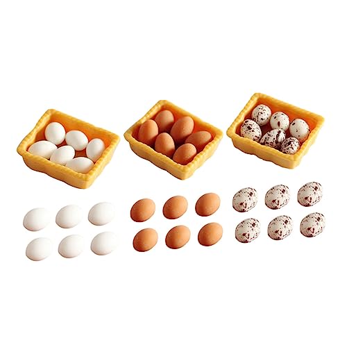 Garneck 1 Satz Puppenstuben-Eier Mini-Ei-Modell Mini-Eier-Dekorationen Mikro-landschafts-Ei- Miniatur-Ei-Modell Eier Ornamente Mini-Ei- Miniaturen Küche Möbel Plastik von Garneck