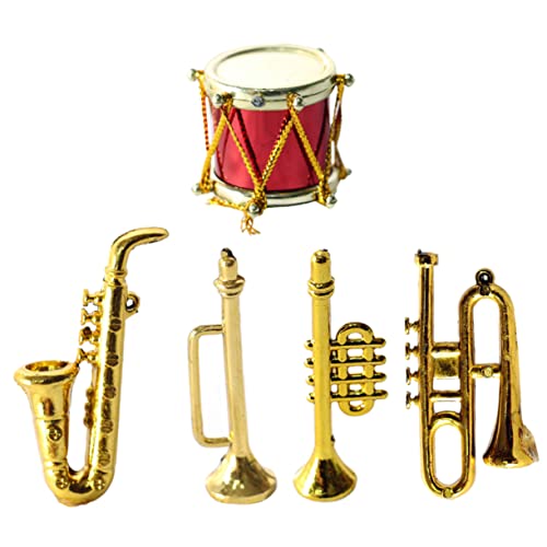 Garneck 1 Satz Saxophon Klassisches Musikinstrument Modell für Puppenhaus Dekoration Realistische Details und Kunststoff für Szenen und Sammlerstücke von Garneck
