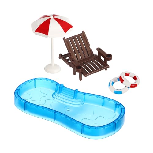 Garneck Miniaturhaus-schwimmbecken-zubehör – Mini-möbel Für Puppenhäuser Miniatur-schwimm- Und Strandkorb-Sets von Garneck