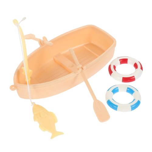 Garneck 1 Satz Simuliertes Fischerbootmodell realistisch Puppenhaus Party Mini-Fischerboot Mädchen Mini Fischerboot Figur -Fischerboot Miniboot Plastik von Garneck