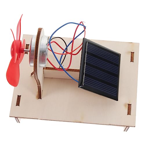 Garneck 1 Satz Solarlüftermaterialpaket Solarspielzeug-Set Solarbauspielzeug -Kit Kinderwissenschaft Solarsystem wissenschaftliches Kinderspielzeug hölzern von Garneck