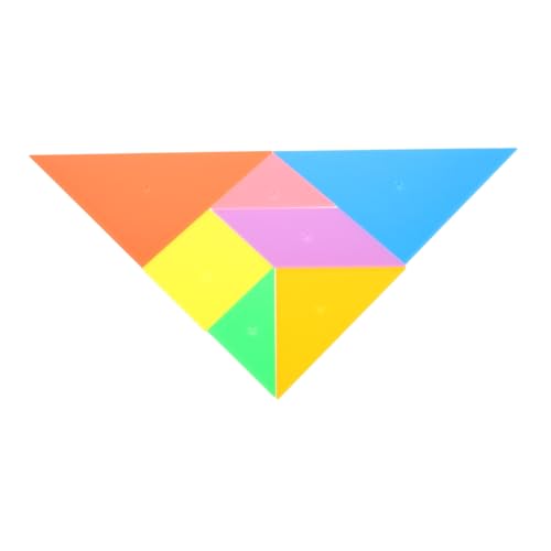 Garneck 1 Satz Tangram- Puzzle-Lehrhilfe Tangram Rätsel DIY-Versorgung Puzzle Formen -Puzzles, Mathe-Lernangebot farbige Rätsel Lernen Lernpuzzle Plastik von Garneck