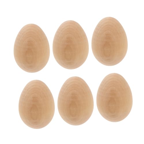 Garneck 1 Satz Teiliges DIY Ostereier Holzverzierungen Farbige Holz Ei Dekorations Requisiten für Bastelprojekte und Kreatives Malen von Garneck