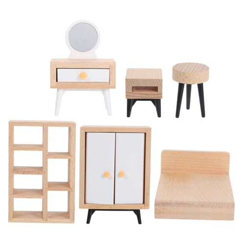 Garneck 1 Satz Teiliges Schlafzimmer Zubehör mit Kleiderschrank Doppelbett Schminktisch und Nachttisch aus Buchenholz für Kreative Spielwelten Garneck 1 Satz Teiliges Schlafzimmer Zubehör mit Kleiderschrank Doppelbett Schminktisch und Nachttisch aus Buchenholz für Kreative Spielwelten von Garneck
