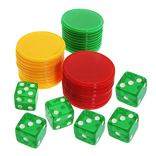 Garneck 1 Satz Tragbares Würfelspiel Set mit Chips und Würfeln Lustiges Spielzubehör für Partys Bars und Ktv Hochwertiges Verschleißfestes Material Einzigartiger Spielspaß von Garneck