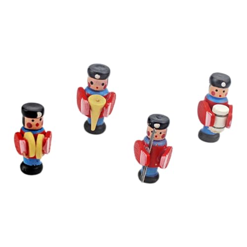 Garneck 1 Satz Trommelpuppe holzspielzeug für Handgefertigte Holzdekoration Multifunktionale Dekoration Mini-Schlagzeuger-Schmuck aus Holz Foto -Requisiten rot von Garneck