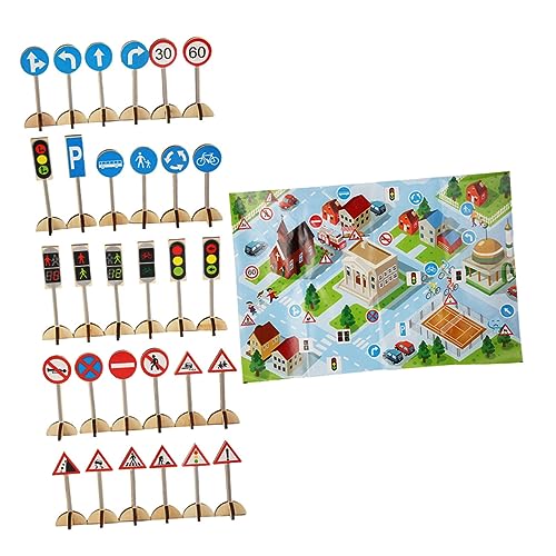 Garneck Pädagogisches Verkehrszeichen-spielset - Straßenmatte Für Spielzeugautos - Verkehrszeichen-Spielzeug Aus Holz - 1er-Set - Spielzeug Für Kognitive Spiele Garneck Pädagogisches Verkehrszeichen-spielset - Straßenmatte Für Spielzeugautos - Verkehrszeichen-Spielzeug Aus Holz - 1er-Set - Spielzeug Für Kognitive Spiele von Garneck