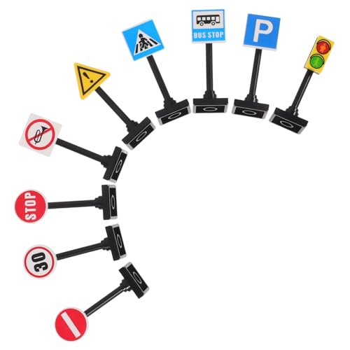Garneck 1 Satz Verkehrszeichen- Mini -Ampel Verkehrssignale, Schilder, Lichter Stoppschild für -Verkehrszeichen Mini-Verkehrszeichen Abs von Garneck