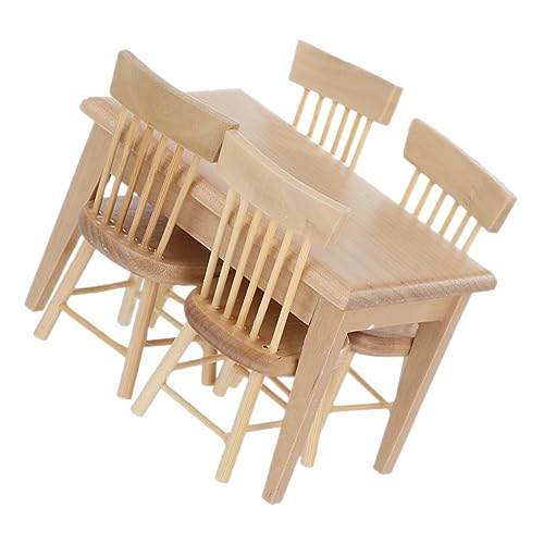 Garneck 1 Satz Zubehör Für Puppenhäuser Winzige Hausmöbel Winzige Möbel Miniaturhausmöbel Mini-Stuhl Miniaturmöbel Mini-tischstühle Miniaturtisch Mini-stühle Miniatur-tischstühle Hölzern von Garneck