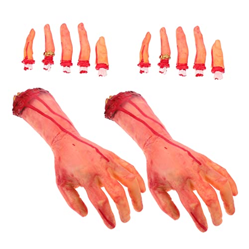 Garneck 1 Satz abgetrenntes Fingerspielzeug Halloween Horror deko Halloween grusel deko streudekor Halloween Aufkleber Monsterhände tot Horror -Requisiten Körperteil Latexschaum Colorful von Garneck