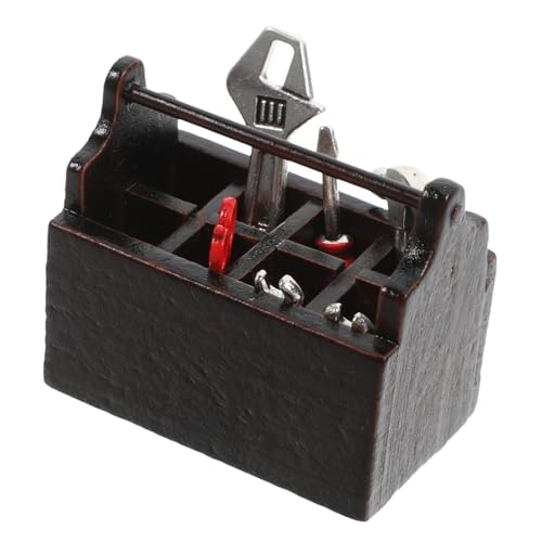Garneck 1 Satz kleine Werkzeugkiste lustiges werkzeugkasten Miniatur reparierter Bausatz Mini House Accessory für Minihaus Mini-Toolkit Holz von Garneck