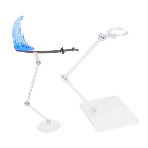 Garneck 1 Satz und Klingenwaffenschmuck Klares Actionfiguren-Zubehör Action-Figur-Display-Basis Präsentationsständer für Charakterpuppen Stützrahmen für Puppenmodelle Plastik Blau von Garneck