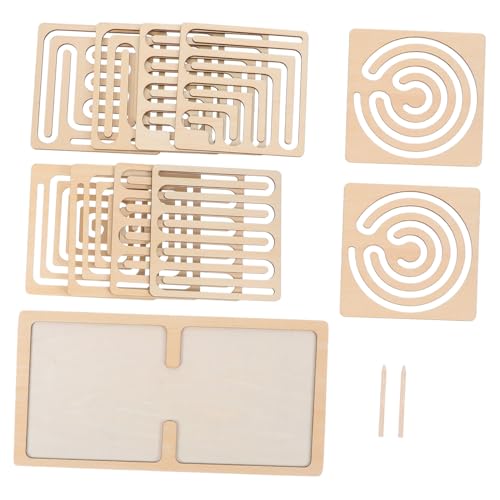 Garneck 1 Set Denkspiel Puzzles Zugpuzzle Feinmotorik Gehirnpuzzle Feinmotorik Eltern Interaktionsspielzeug Montessori Puzzle Handspiele Lustiges Khaki Holz von Garneck