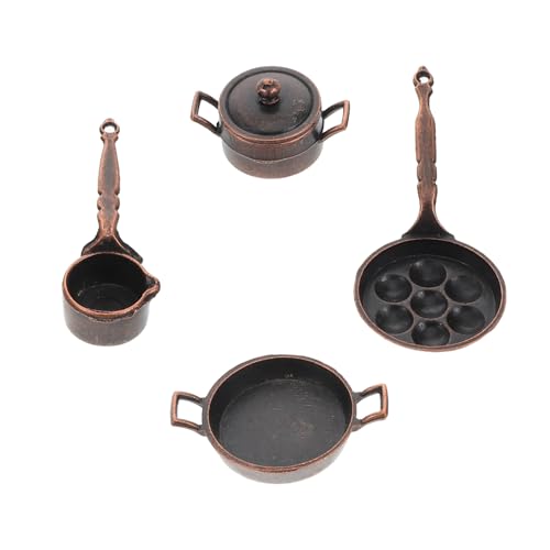 Garneck 1 Set Dollhouse Mini Küchenware DIY Metal Pot Und Pan Realistic Küchenzubehör Für DIY Dollhouse Mini Accessoires Tee Party Gefälligkeiten von Garneck