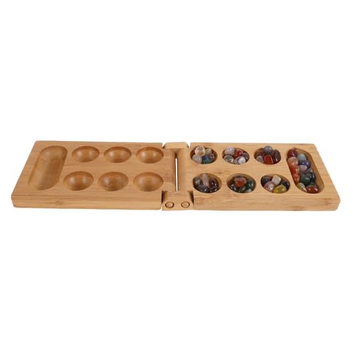 Garneck 1 Set Edelstein Schachspielzeug Rucksack Mancala Marmor Mancala Brett Mancala Marmor Spiel Mancala Perlen Camping Spiele Antikes Mancala Brett Mini Mancala Brettspiele von Garneck