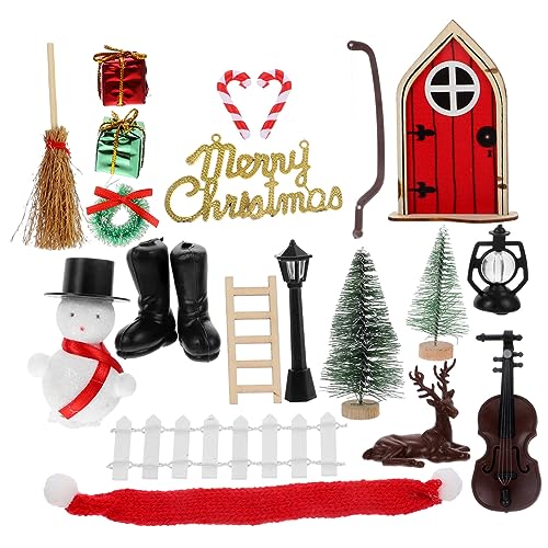 Garneck 1 Set Elfen Puppenhaus Miniatur Puppen Puppenhaus Weihnachtsschmuck Häuser Zubehör Dekoration Weihnachtsschmuck Weihnachtsdeko Heim DIY Modell Weihnachtsdekoration von Garneck