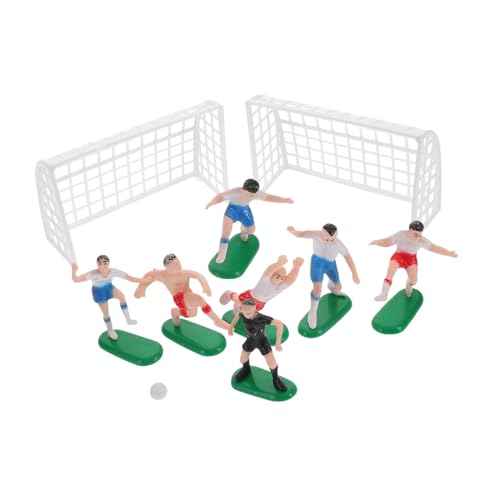 Garneck Fußball Kuchendekoration Miniatur Fußballfeld mit Spielern Tor 9 Stück Fußball Kuchenaufsätze für Jungen Sport Mottoparty Dekoration von Garneck