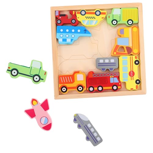 Garneck 1 Set Holz Fahrzeug Puzzle Für Kindergarten Kleinkind Frühen Unterricht Spielzeug Cartoon Fahrzeug Puzzle Spielzeug Frühen Unterricht Reißbrett Puzzle von Garneck