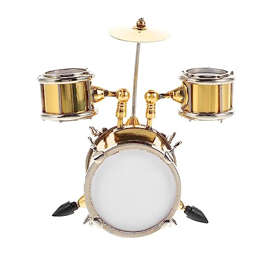 Garneck 1 Set Jazz Trommel Modell Puppenhaus Bausatz Miniatur Zubehör Für Puppen DIY Mini Puppenhaus Bücher Mikrofon Mini Klavier Fingerspielzeug Instrumente Mini Wohnmöbel von Garneck