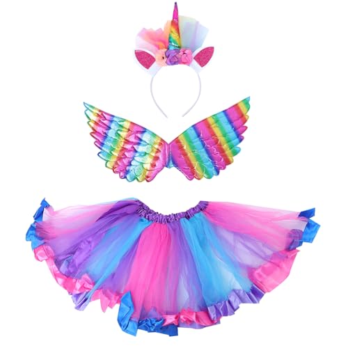 Garneck 1 Set Kinder-partykostüm, Lustiger Flügel-tüllrock mit Stirnband, Mädchenkleid, Cosplay-outfit, Polyester, Bunt Garneck 1 Set Kinder-partykostüm, Lustiger Flügel-tüllrock mit Stirnband, Mädchenkleid, Cosplay-outfit, Polyester, Bunt von Garneck