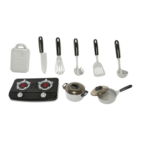 Garneck 1 Set Küchenspielzeug Topfset Kinderspielzeug Lernspielzeug Simuliertes Kochspielzeug Imitationsküchenspielzeug Kinderküchenspielzeug Küchenspielzeug Lernspielzeug PVC Silber von Garneck