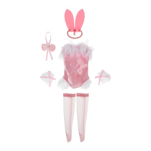 Garneck 1 Set Mädchen Puppen Hase Kostüm Outfits Party Kleidung Für Puppe Hase Kleidung Kopfbedeckung Spitze Socke Ärmel Halskette von Garneck