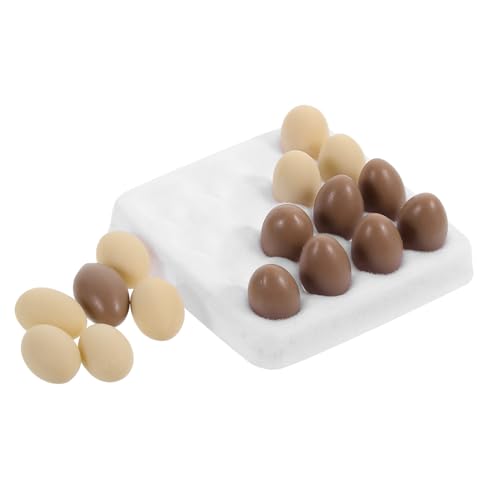 Garneck 1 Set Mini Requisiten Dekorationstablett Miniatur Ei Kleiner Eierhalter Für Puppenhaus Rollenspiel Eiermodelle Miniatur Dekore Mini Eierhalter Mini Eiermodelle von Garneck
