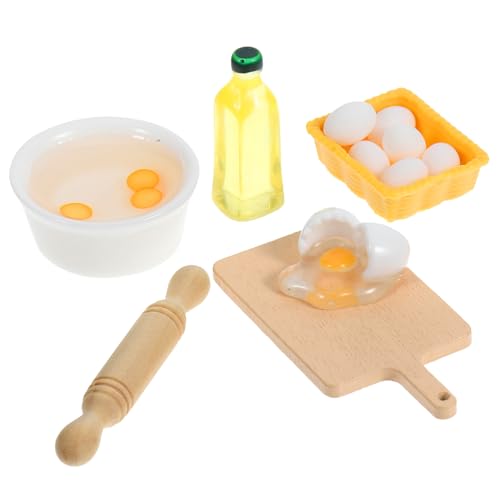 Garneck 1 Set Miniatur Küchenwerkzeuge Für Kinderzubehör Nudelholz Schneidebrett Modell Mini Zubehör Dekoratives Mini Mini Puppenzubehör von Garneck
