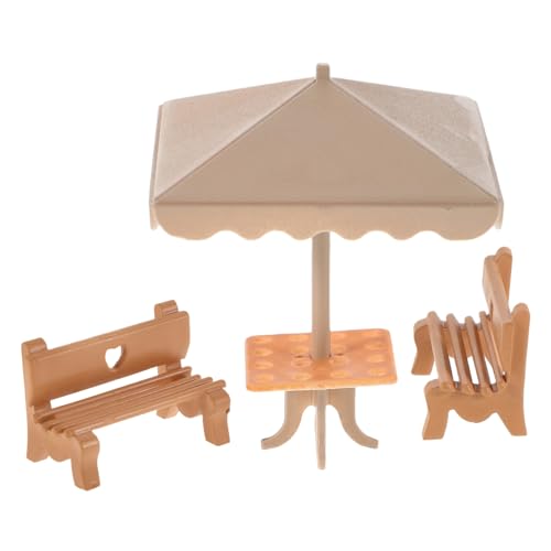 Garneck 1 Set Miniatur Parkbank Und Modell Für Puppenhaus Sand Tisch Gebäude Realistische Garten Landschaft Möbel Puppenhaus Stuhl von Garneck