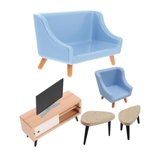 Garneck 1 Set Miniatur-puppenhaus-wohnzimmermöbel-Set Mit Tv-Schrank, Sofas Und Couchtisch Für Puppenhaus-Dekoration Und DIY-Miniatur-zubehör von Garneck