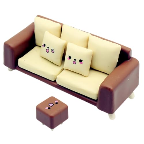 Garneck 1 Set Puppenhaus Sofakissen Couch Tiny House Kit Einrichtung Miniatur Stuhl Möbel Miniatur Sofa Stuhl Für Puppenhaus Puppenzubehör Reveal Doll Puppen Kunststoff von Garneck