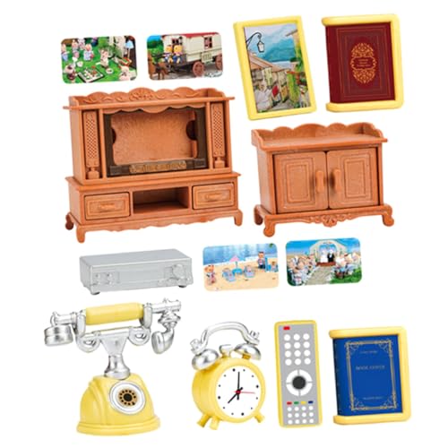 Garneck 1 Set Puppenhausmöbel Puppenzubehör Puppenhausmöbel Miniaturzimmer Kleines Puppenhaus Kinderspielzeug Modelle Mini Ornament Puppenhauszubehör Kunststoff Orange von Garneck