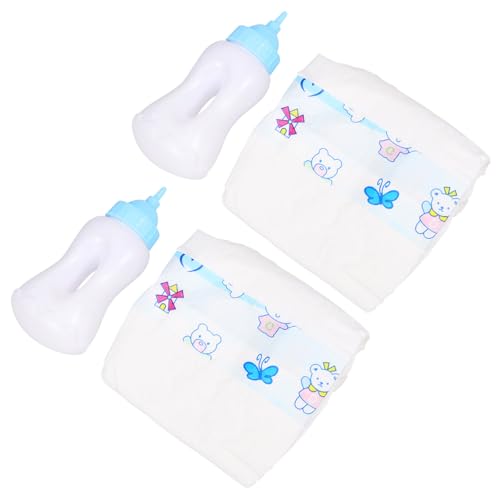Garneck 1 Set Puppenspielzeug Zubehör Babypuppen Milchflaschen Miniaturflaschen Puppenzubehör Lernspielzeug Miniaturwindeln Kinderspielzeug Miniatur Babypuppenflaschen Aus von Garneck