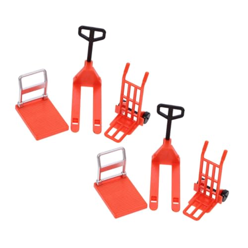 Garneck 1 Set Straßenbarrikaden Trolley Karren Auto Mini Autos Bewegliches Werkzeug Miniaturen Kleines Gabelstapler Bewegliches Automodell Lustiges Baufahrzeug Roter von Garneck
