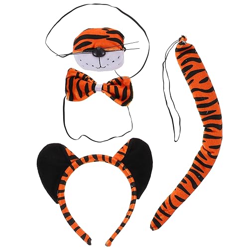 Garneck 1 Set Tigeranzug Tigerohren Halloween Tiger Stirnband Tigerkostüm Für Tigerkostüm Für Kleinkinderkostüme Tigerkostüm Für Erwachsene Tigerschwanz Tigerohren Tigerdekor von Garneck
