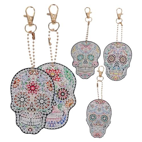Garneck 1 Set -volldiamant-kunstgemälde, 5d-diy-halloween-schädel-schlüsselanhänger, Diy-schlüsselanhänger von Garneck
