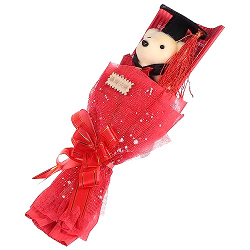 Garneck 1 Stück Dr. Bärenstrauß Student Blumen Party für Flauschige Kuscheltiere Grad Animal Abschluss vorhanden Abschlussbär Puppen Graduierungsstrauß Bär Bärenstrauß- Schaum rot von Garneck