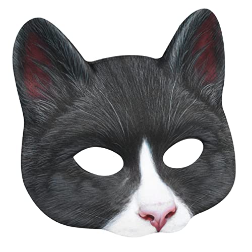 Garneck 1 Stück Halloween-Kuh-Katzen-Maske Damen Maskerade-Cosplay Katzenmasken Schnurrbart farbig Zu halloween costume halloween kleidung Halloween-Maske Katzen-Gesichtsmaske Stoff Black von Garneck