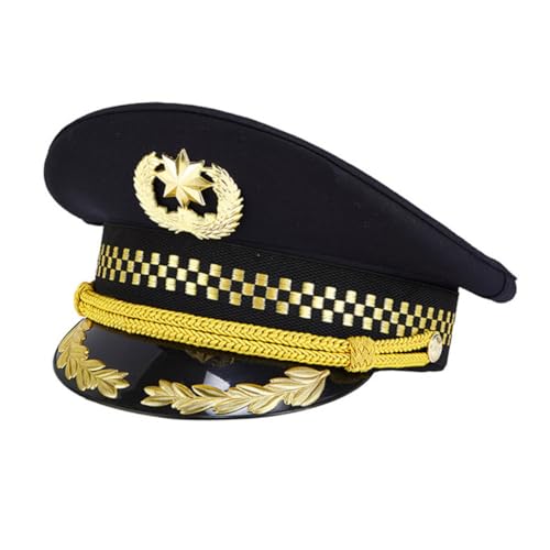 Garneck 1 Stück Kapitänsmütze für Erwachsene Langlebige Uniformmütze für Kostümpartys und Rollenspiele Schwarz Garneck 1 Stück Kapitänsmütze für Erwachsene Langlebige Uniformmütze für Kostümpartys und Rollenspiele Schwarz von Garneck