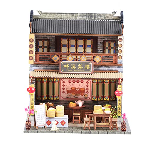 Garneck 1 Stück Miniatur Mini-Hausmodell China Chinois Chinesischer Stil DIY-Kabinenmodell die chinesen dekorative zã¤UNE Montagehaus Hausmodell selber Bauen DIY Schmuck hölzern von Garneck
