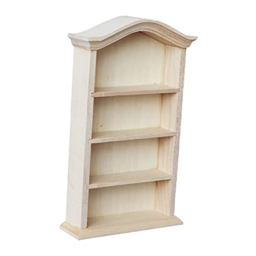 Garneck 1 Stück Puppenhaus Bücherregal Gestell Klein Lagerung Mini Standregal Holz Deko Kinderspielzeug Modelle Vintage-deko Eincremehilfe Spielsachen Yellow Hölzern von Garneck