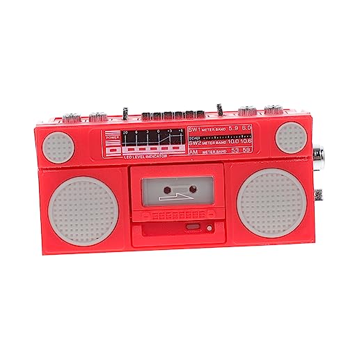 Garneck 1 Stück Tonbandgerät Modell für kinderspielzeug Kreatives Retro-Recorder Blockflöte für Lebensgeräte Spielhauszubehör Mini-Möbelzubehör Abs rot von Garneck
