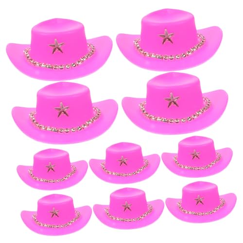 Garneck 10 Stück Cowboyhutspielzeug Cowgirl-Hut Cowboyhüte aus für Damen Mini-Cowboyhüte für Partys Kuhmädchenhut austauschbare Hüte zarte kleine Hüte von Garneck