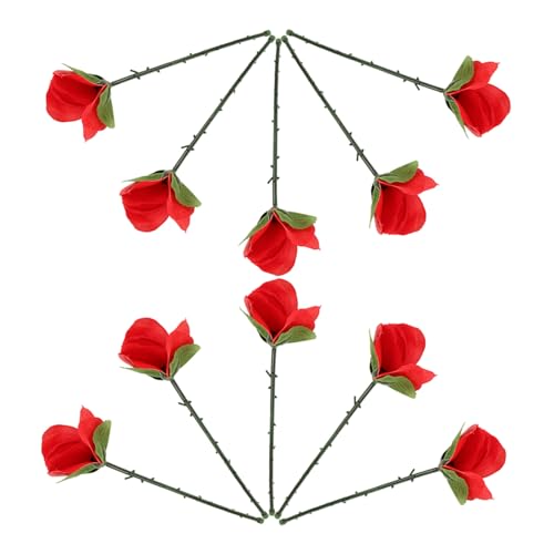 Garneck Rote Klapprose 10 Stück Faltbare Zaubertrickblume Professionelle Requisiten für Bühnenauftritte und Straßenmagie Garneck Rote Klapprose 10 Stück Faltbare Zaubertrickblume Professionelle Requisiten für Bühnenauftritte und Straßenmagie von Garneck