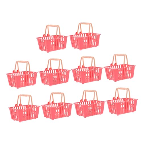 Garneck 10 Stück Mini Einkaufskörbe für Handheld Körbe für Rollenspiele und Puppenhaus Zubehör Sicher und Langlebig für Kreative Spielmöglichkeiten von Garneck