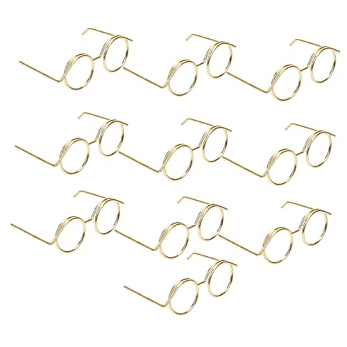 Garneck 10 Stück Miniatur-puppenbrillen Mit Metallrahmen Ohne Objektiv Ankleidezubehör Für Puppen von Garneck