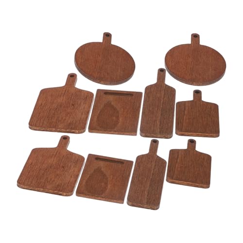 Garneck 10 Stück Mini-Schneidebrettmodell hühner kinderknallzeug bastelzeug Küche Geschirr DIY-Board Küchengeräte Puppenhaus-Küche süßes Schneidebrett Holz Light Brown von Garneck