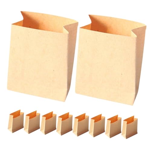 Garneck 10 Stück Mini -Verpackungstasche kleine Münzumschläge kleine Papiertüten Mini-Papiertüten Dollhouse Dekorationen Sandwichtüten aus Papier Miniatur Mini-Sachen Kraftpapier Hellbraun von Garneck