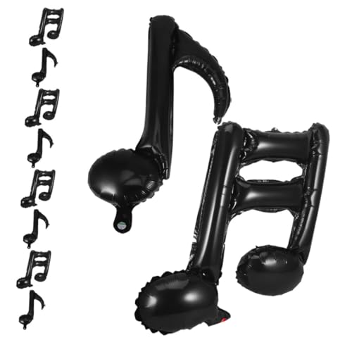 Garneck 10 Stück Musiknotenballon Aluminiumballons Partyzubehör Zum Thema Musik Handpumpe Zum Aufpumpen Von Ballons Partydekorationen Ballon Steht Für Tisch Ballonkind Aluminiumfolie Black von Garneck